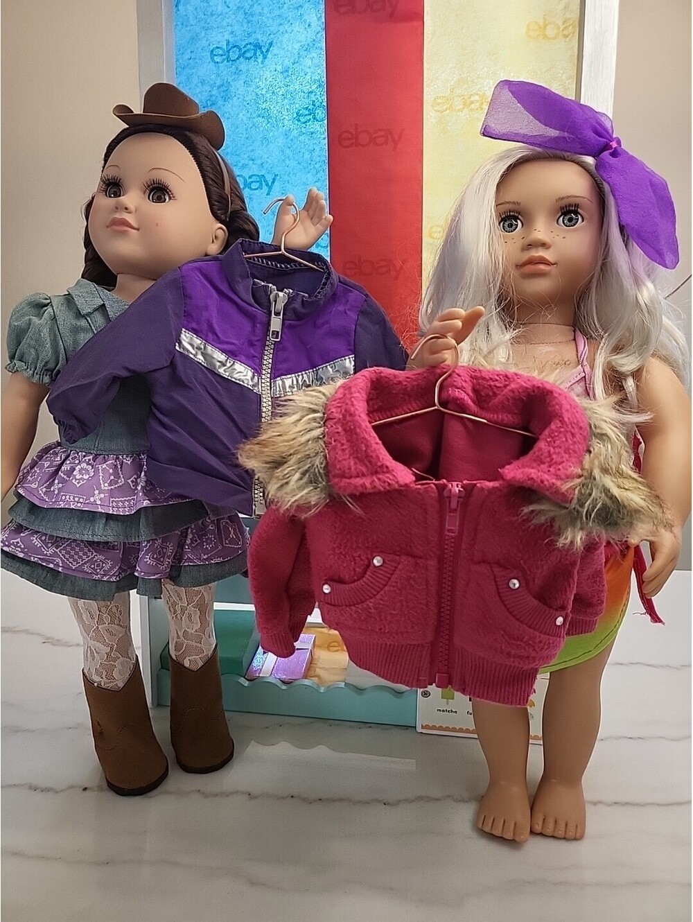 18” Doll Clothing 2 Jackets Fits/w OG Battat American Girl SchoolWinterClean A30